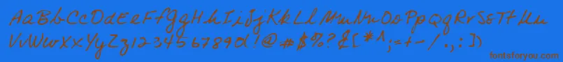 Czcionka Lehn083 – brązowe czcionki na niebieskim tle