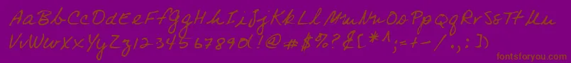 Lehn083-fontti – ruskeat fontit violetilla taustalla