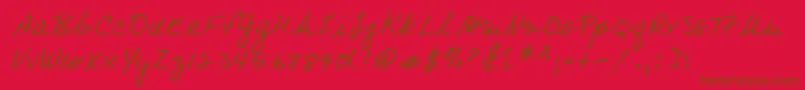 Lehn083 Font – Brown Fonts on Red Background