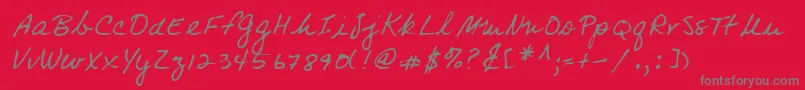Lehn083 Font – Gray Fonts on Red Background