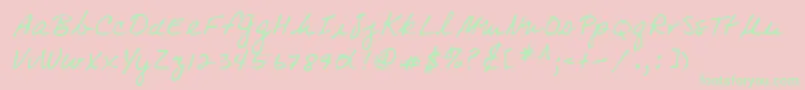 Lehn083-Schriftart – Grüne Schriften auf rosa Hintergrund