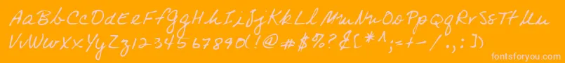 Lehn083-Schriftart – Rosa Schriften auf orangefarbenem Hintergrund