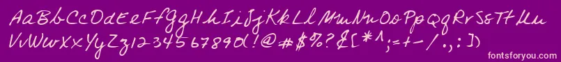 フォントLehn083 – 紫の背景にピンクのフォント