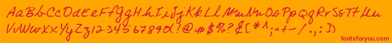 Lehn083 Font – Red Fonts on Orange Background