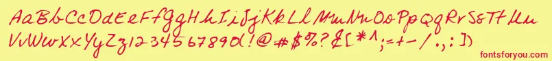 Lehn083 Font – Red Fonts on Yellow Background