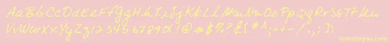 Lehn083-fontti – keltaiset fontit vaaleanpunaisella taustalla