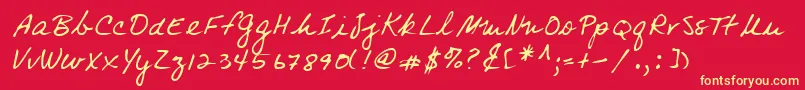 Lehn083 Font – Yellow Fonts on Red Background