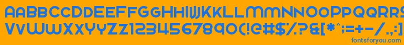 Fingbanger Font – Blue Fonts on Orange Background