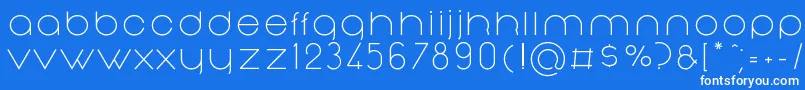 フォントNonchalanceRegular – 青い背景に白い文字