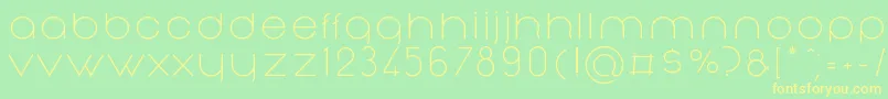 フォントNonchalanceRegular – 黄色の文字が緑の背景にあります