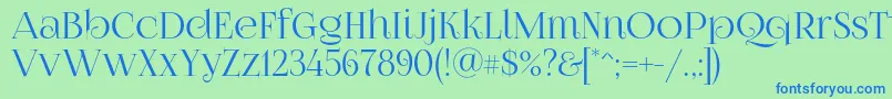Foglihtenno07 Font – Blue Fonts on Green Background