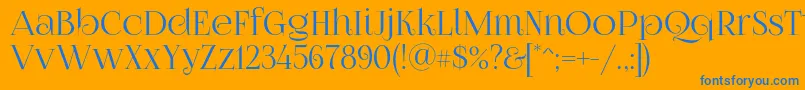 Foglihtenno07 Font – Blue Fonts on Orange Background