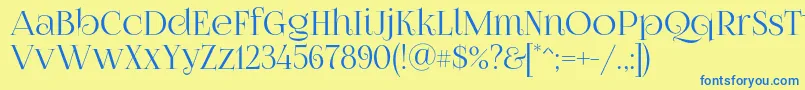 Foglihtenno07 Font – Blue Fonts on Yellow Background