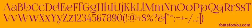 Foglihtenno07 Font – Purple Fonts on Orange Background
