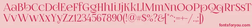 Foglihtenno07 Font – Red Fonts on Pink Background