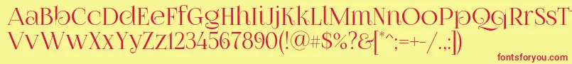 Foglihtenno07 Font – Red Fonts on Yellow Background