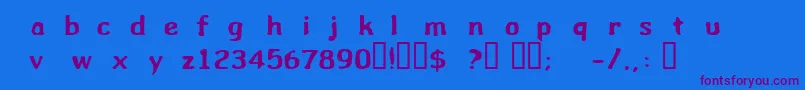 Wibble ffy Font – Purple Fonts on Blue Background
