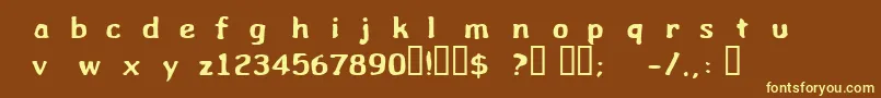 Wibble ffy Font – Yellow Fonts on Brown Background