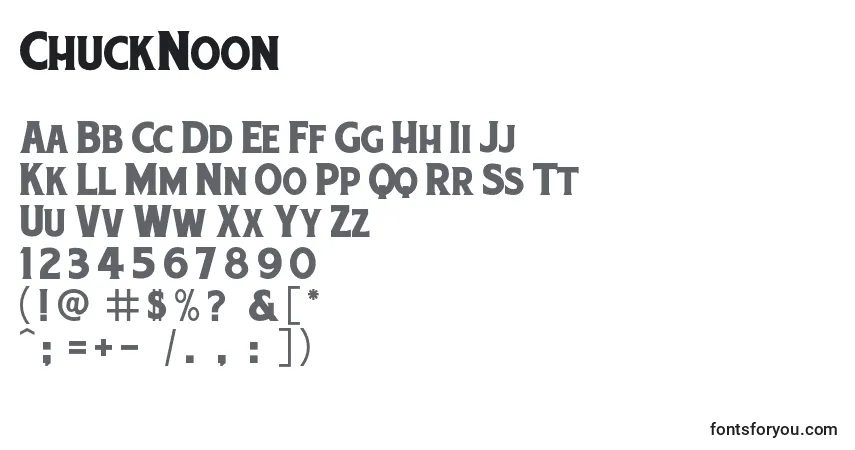 Schriftart ChuckNoon (105974) – Alphabet, Zahlen, spezielle Symbole