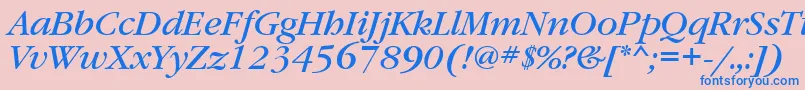 GaramondbookattItalic Font – Blue Fonts on Pink Background