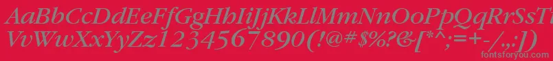 フォントGaramondbookattItalic – 赤い背景に灰色の文字
