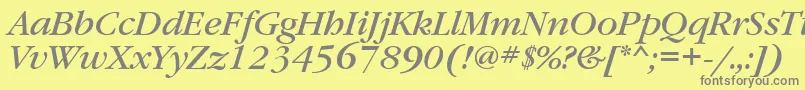 Weitere Informationen zur GaramondbookattItalic-Schriftart GaramondbookattItalic-Schriftart – Graue Schriften auf gelbem Hintergrund