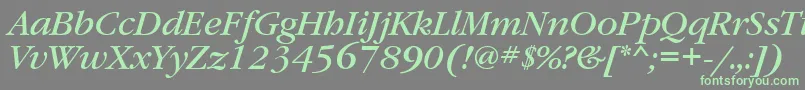 GaramondbookattItalic Font – Green Fonts on Gray Background