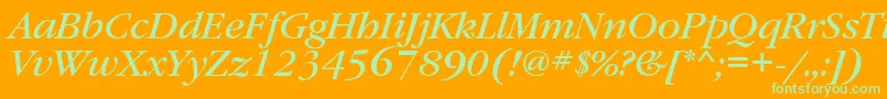 GaramondbookattItalic Font – Green Fonts on Orange Background
