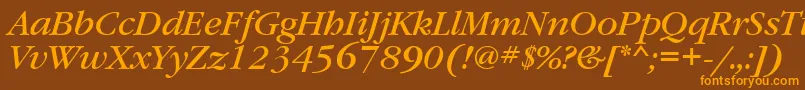 GaramondbookattItalic Font – Orange Fonts on Brown Background