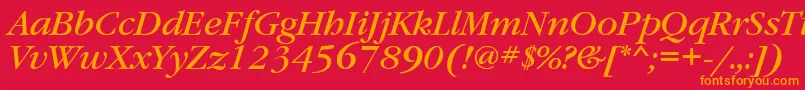 GaramondbookattItalic Font – Orange Fonts on Red Background