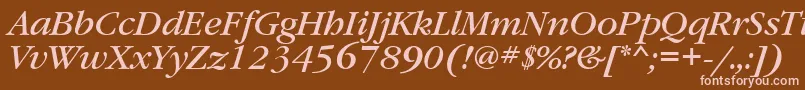 GaramondbookattItalic Font – Pink Fonts on Brown Background
