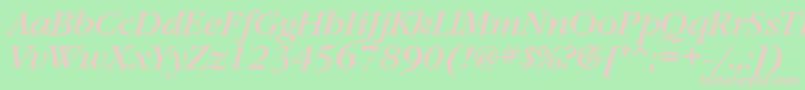 GaramondbookattItalic Font – Pink Fonts on Green Background