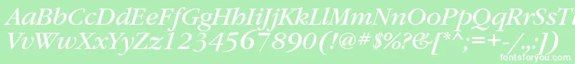 GaramondbookattItalic Font – White Fonts on Green Background