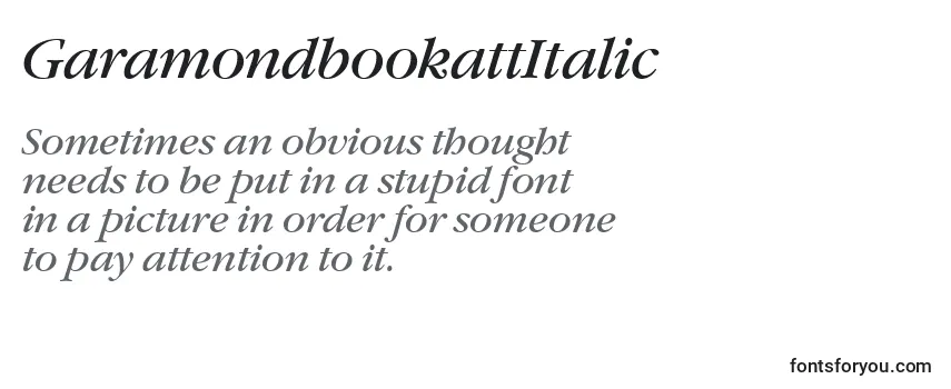 Review of the GaramondbookattItalic Font