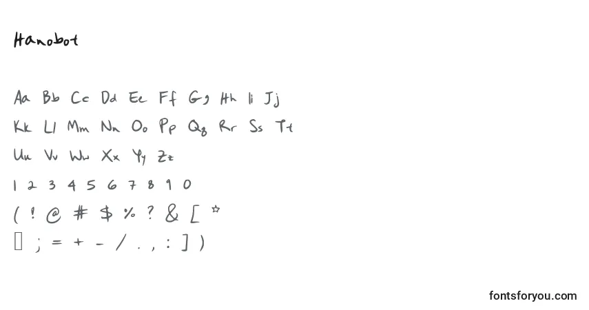 Schriftart Hanobot – Alphabet, Zahlen, spezielle Symbole