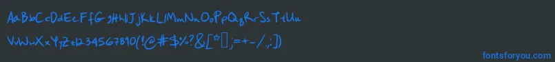 Hanobot Font – Blue Fonts on Black Background