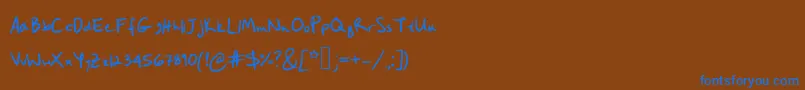 Hanobot Font – Blue Fonts on Brown Background
