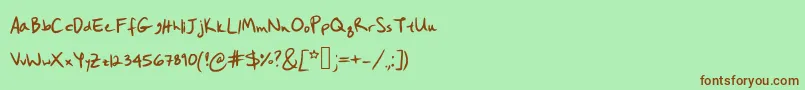 Hanobot Font – Brown Fonts on Green Background