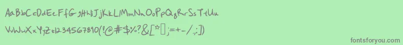 フォントHanobot – 緑の背景に灰色の文字