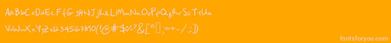 Hanobot Font – Pink Fonts on Orange Background