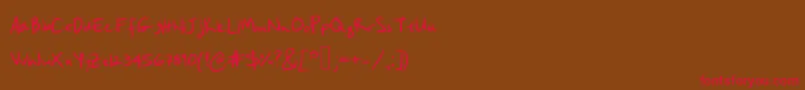 Hanobot Font – Red Fonts on Brown Background