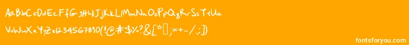 Hanobot Font – White Fonts on Orange Background