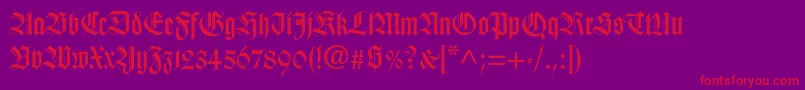 Wilhelmklingsporgotisch Font – Red Fonts on Purple Background