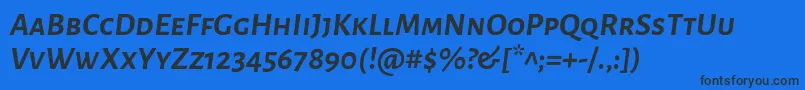 Czcionka AlegreyasansscBolditalic – czarne czcionki na niebieskim tle