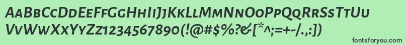 AlegreyasansscBolditalic-fontti – mustat fontit vihreällä taustalla