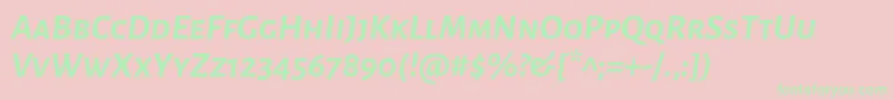 AlegreyasansscBolditalic-Schriftart – Grüne Schriften auf rosa Hintergrund