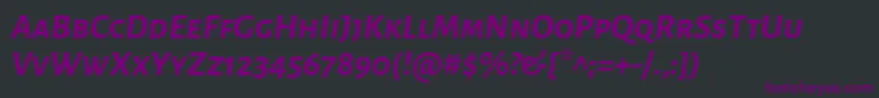 AlegreyasansscBolditalic Font – Purple Fonts on Black Background