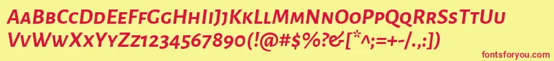 AlegreyasansscBolditalic Font – Red Fonts on Yellow Background