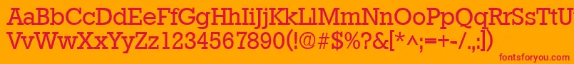 フォントStaffordRegular – オレンジの背景に赤い文字