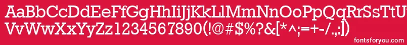 フォントStaffordRegular – 赤い背景に白い文字